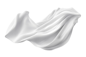 Flying white silk fabric.  Cutout on transparent background	