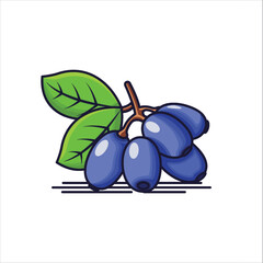 A Bunch of Blue Berberine Fruit Icon- Vibrant Vector Illustration