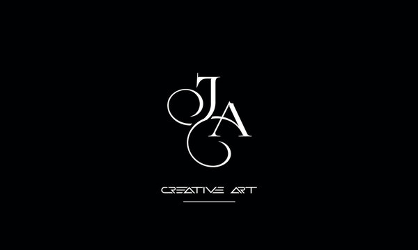 AJ, JA, A, J abstract letters logo monogram