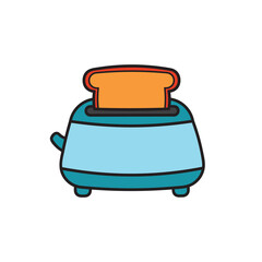 Kids drawing Cartoon Vector illustration toaster icon Isolated on White Background