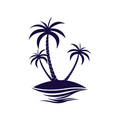 Palm tree summer logo template