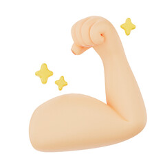 Strong arm flexing 3D hand gesture icon