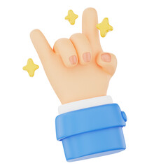 Rock and roll 3D hand gesture icon