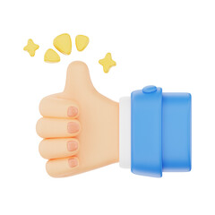 Thumbs up 3D hand gesture icon