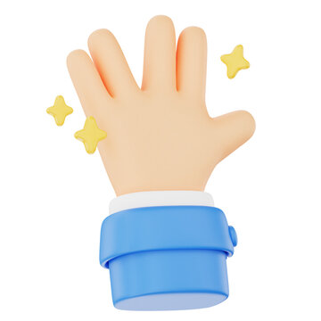 Vulcan salute 3D hand gesture icon
