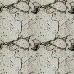 Seamless texture of a concrete wall with cracks for 3D modeling and design.