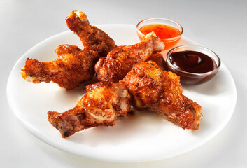 Chicken Wings , Hühnchenschenkel, drumsticks, gebraten, Dip,  Chicken, 