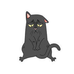 Black Sad Cat