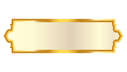 Luxury white golden set arabic islamic banner title frame text box in transparent background
