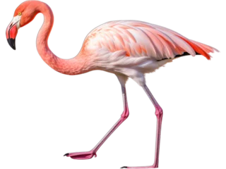 Fotobehang Flamingo's Graceful Stride, no background © Emojibb.Family
