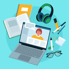 Online learning and education concept