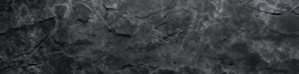 Black anthracite stone concrete texture background panorama. Wide black banner Abstract background. Monochrome texture. - obrazy, fototapety, plakaty