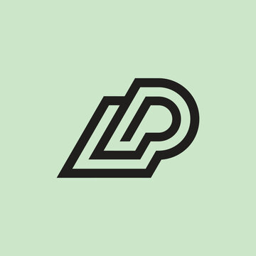 Modern and minimalist initial letter PL or LP monogram logo