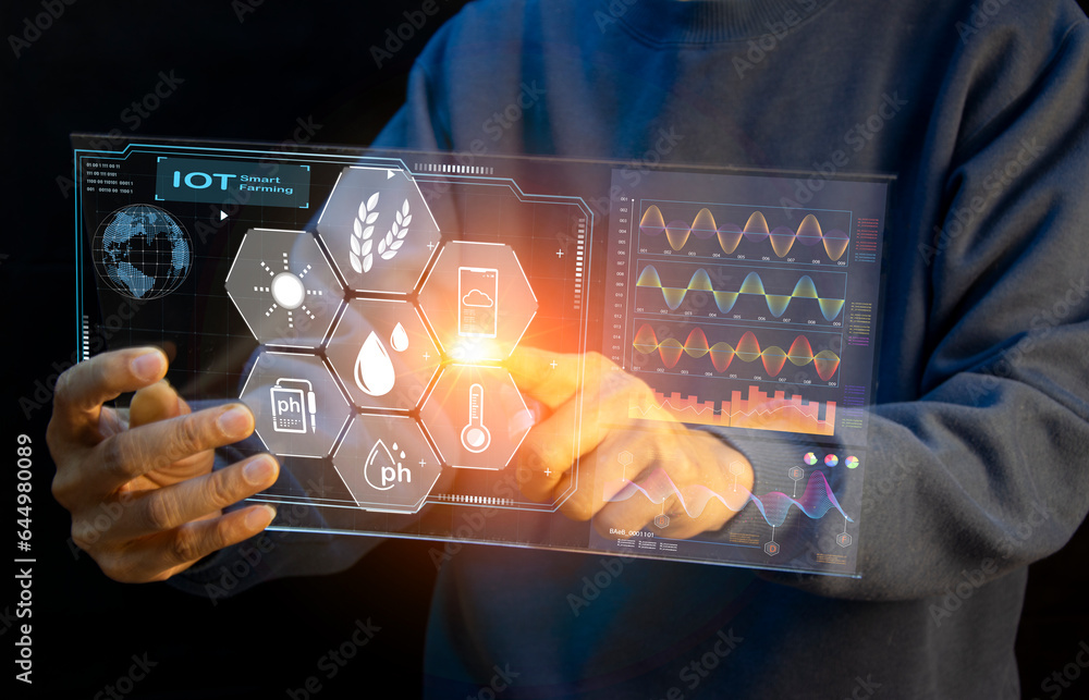 Poster the concept of using ai and smart farming.