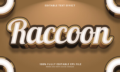 Raccoon text style editable text effect