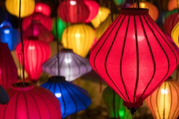 Colorful paper lanterns as decoration
