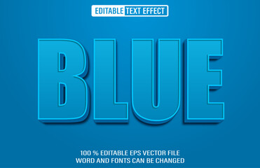 Blue editable text effect 3d style template