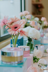 wedding table setting with flowers