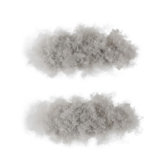 Smoke set isolated transparent background 3d rendering
