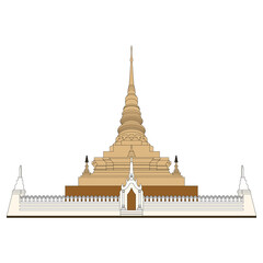 line drawing Wat Phra That Chae Haeng, Nan Province, Thailand