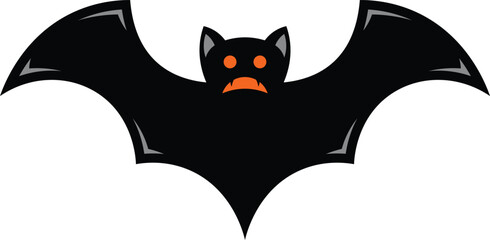 scary black bat vector icon