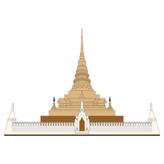Obraz premium line drawing Wat Phra That Chae Haeng, Nan Province, Thailand