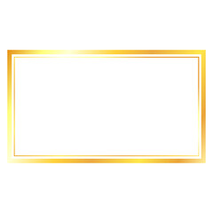 Rectangle golden frame border. gold frame isolated on white background