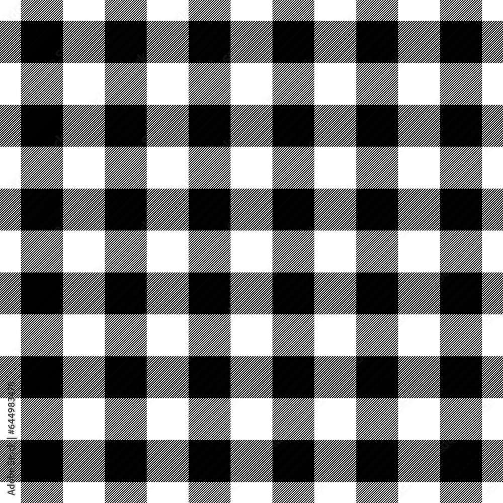 Poster check seamless pattern. black checks on white background. repeated gingham geometric patern. scottis