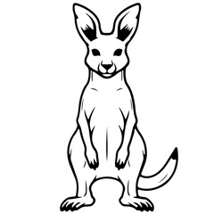 Kangaroo baby kid outline illustration Australia SVG file