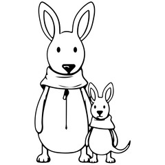 Kangaroo baby kid outline illustration Australia SVG file