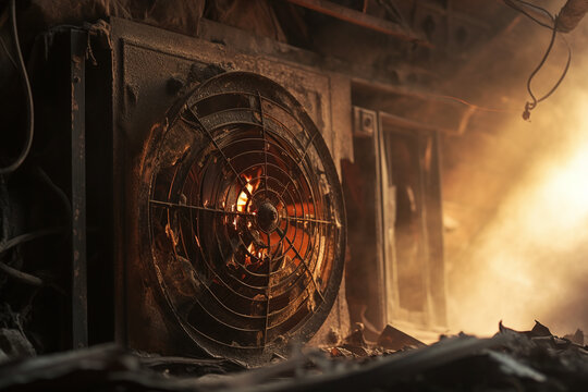 Gros plan sur une ventilation incendi&eacute;e &raquo; IA g&eacute;n&eacute;rative