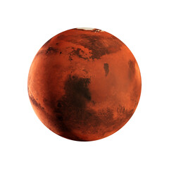 Isolated 3D Render PNG of Mars