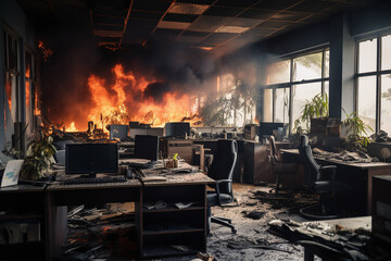 Des bureaux en flammes » IA générative