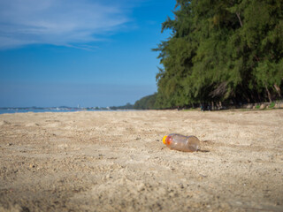 Fototapeta na wymiar plastic bottle waste on the beach