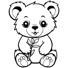 Obraz na płótnie Canvas Koala baby kid outline illustration Australia SVG file