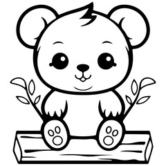 Koala baby kid outline illustration Australia SVG file