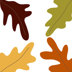 Set of beautiful autumn leaves watercolor Excellent design for decorating a variety of items.