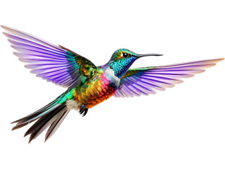 Fototapeta premium Hummingbird's Iridescent Display, no background
