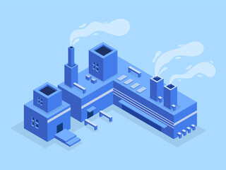 Vector factory business buildings with isometric style