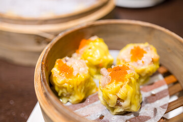 Traditional Hong Kong famous street food siu mai