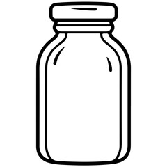 bottle outline glass big screw caps cover have a label