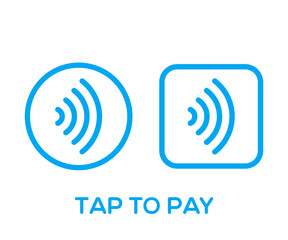 Contactless payment icon. Contactless Nfc Wireless Pay Sign. Tap to pay