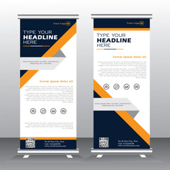 Roll up banner stand design, vertical banner template, pull up, standees, x banner Vector.