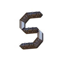 Space Futuristic Metal 3D Alphabet or Lettering