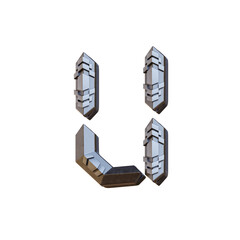 Space Futuristic Metal 3D Alphabet or Lettering