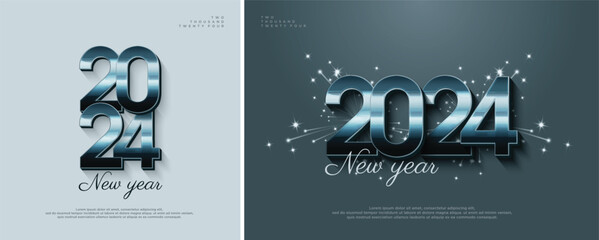 Fototapeta na wymiar Unique design happy new year 2024.