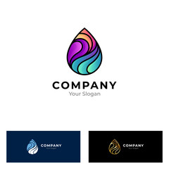 Colorful water drop logo