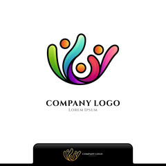 Colorful people community logo