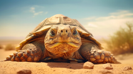AI-Generated 8K Image: Closeup Captures of Fascinating Turtle Diversity in Desert Environments - Stock Photography