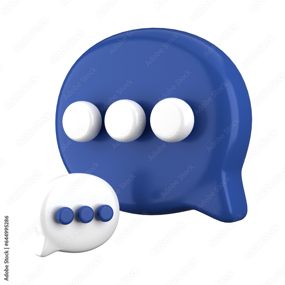 Poster 3d rendering of speech bubble messages, social media communication concept, chat box in social netwo